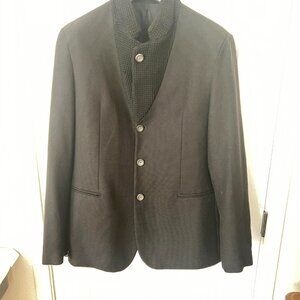 $1899 Authentic EMPORIO ARMANI Made in ITALY Men's Black 3 Buttons Blazer Sz.46R